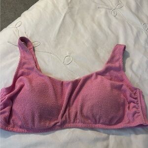 wild fable Pink Textured Swim Bikini Top